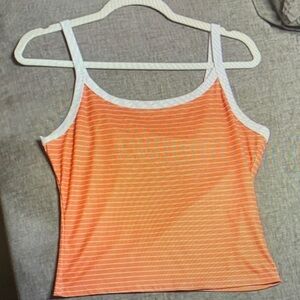 SHEIN Orange and White Striped Camisole